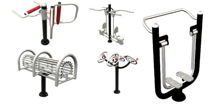 Stand Alone Outdoor Fitness Equipment items